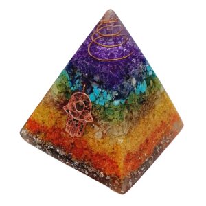 Pirámide 7 Chakras Piedra Natural Orgoni