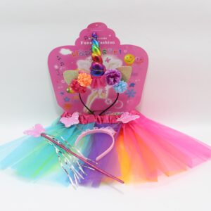 Tutu Arcoíris colores Pastel + Tiara y