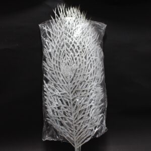 Pin Plateado flor navideña hoja espiga