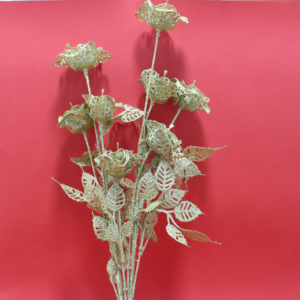 Flor Dorada navideña estilo rosa x2