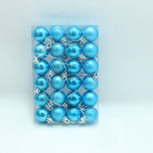 Bola navideña azul de 3 cm x 24
