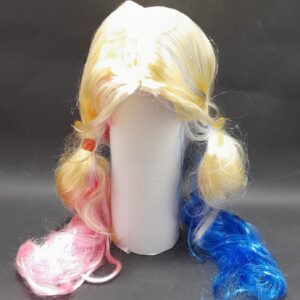 PELUCA  TRENZAS COLORES AZUL Y ROSADO