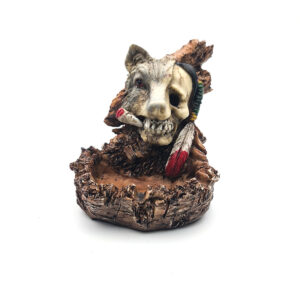Cenicero Calavera Rasta Lobo Decoración