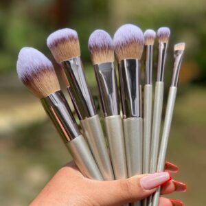 SET X 7  BROCHAS PELO FINO MANGO MADERA