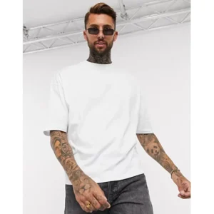 Camiseta Oversize Tela Durazno Blanca