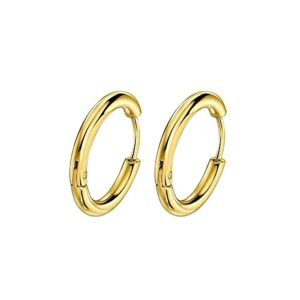 Aretes Candonga Lisa Acero Dorado Unisex