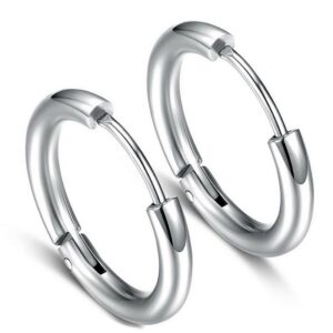 Aretes Candonga Lisa Acero Plateada Unis
