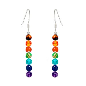 Aretes Cuarzo 7 Chakras + Estuche