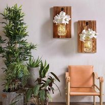 Set 2 Apliques de Pared Hortensia Blanca