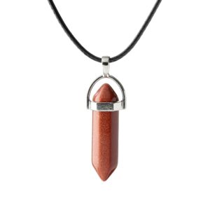 Collar Cuarzo Lluvia De Oro Pendulo Ener