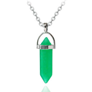 Collar Cuarzo Jade Cadena Acero + Estuch