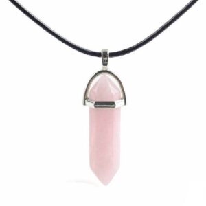 Collar Cuarzo Rosa Pendulo Energetico