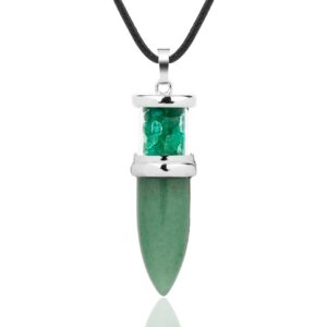 Collar Bala Pendulo Cuarzo Jade + Estuch