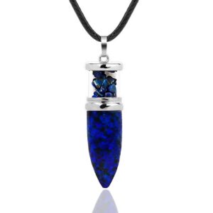 Collar Cuarzo Lapislazuli Pendulo Bala