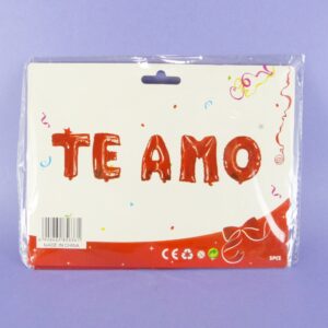 Set de globos metalizados "te amo" rojo