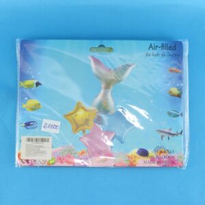 Set globo metalizado Cola de Sirena x4
