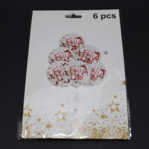 Set globo transparente x6 pcs estampado