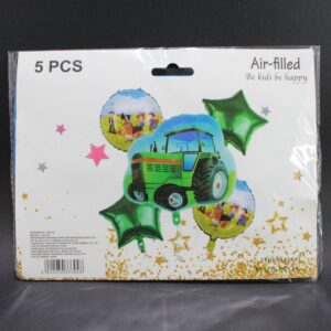Set globo tractor verde x5