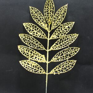 Pin flor navideña hojas gota color dora