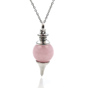 Collar Pendulo Cuarzo Piedra Rosa