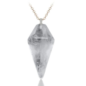 Collar Péndulo Cuarzo Acero Cristal Estu