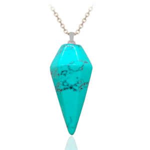 Collar Péndulo Cuarzo Turquesa Acero
