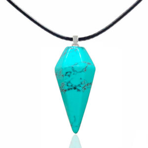 Collar Péndulo Cuarzo Turquesa Cuero
