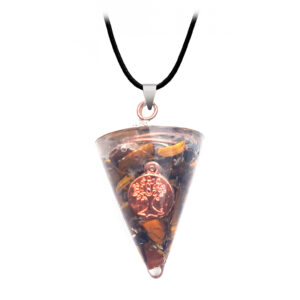 Collar Arbol Corazon Cuarzo Ojo De Tigre
