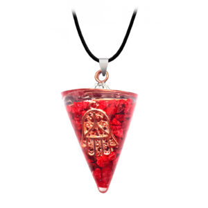 Collar Orgonita Mano Cuarzo Rojo Estuche