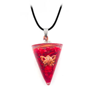 Collar Orgonita Mariposa Cuarzo Rojo Est