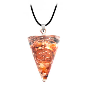 Collar Om Cuarzo Orgonita Granate Protec