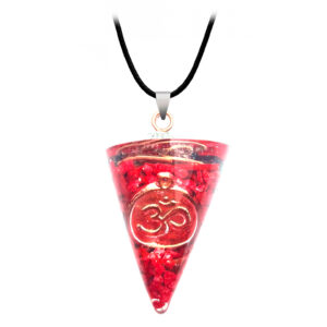 Collar Om Cuarzo Orgonita Roja Proteccio