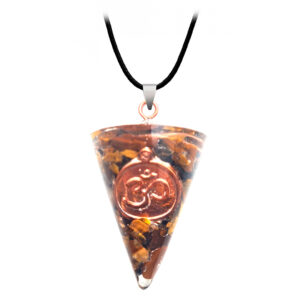 Collar Om Cuarzo Orgonita Ojo De Tigre