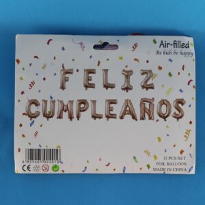 Letrero metalizado Feliz Cumpleaños