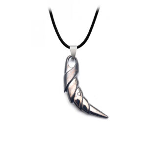 Collar Cuerno Vikingo Colmillo Pavonado
