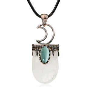 Collar Media Luna Cuarzo Transparente