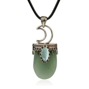 Collar Media Luna Cuarzo Jade Estuche