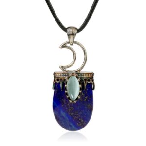 Collar Media Luna Cuarzo Lapislazuli
