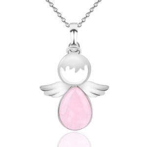 Collar Angel Cuarzo Piedra Rosa