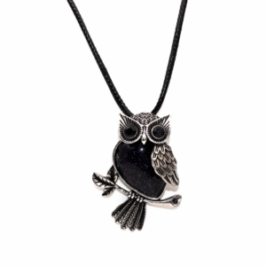 Collar Buho Cuarzo Lluvia De Plata