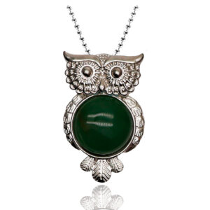 Collar Buho Sabiduria Cuarzo Jade