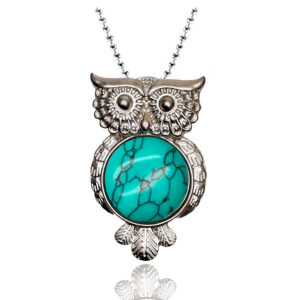 Collar Cuarzo Turquesa Buho Estuche