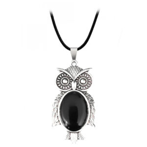 Collar Búho Sabiduria Suerte Onix Cuarzo