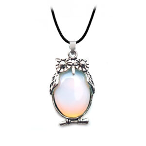 Collar Búho Sabiduria Piedra Luna Estuch