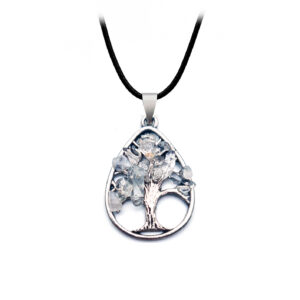 Collar Arbol Gota Cuarzo Luna