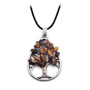 Collar Arbol Gota Cuarzo Ojo De Tigre