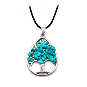 Collar Arbol Gota Cuarzo Turquesa