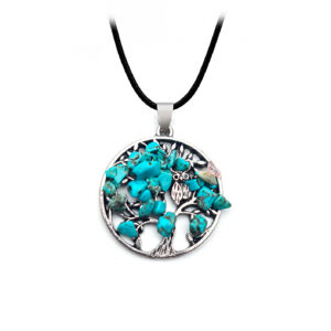 Collar Arbol De La Vida Turquesa Estuche