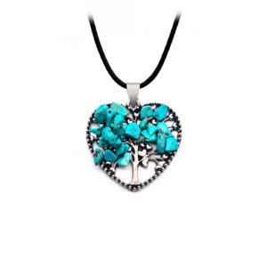 Collar Arbol Corazon Cuarzo Turquesa