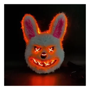 Mascara Conejo Halloween Peluche Luz Led